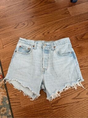 High-Rise Levi 501 Light Wash Denim Shorts